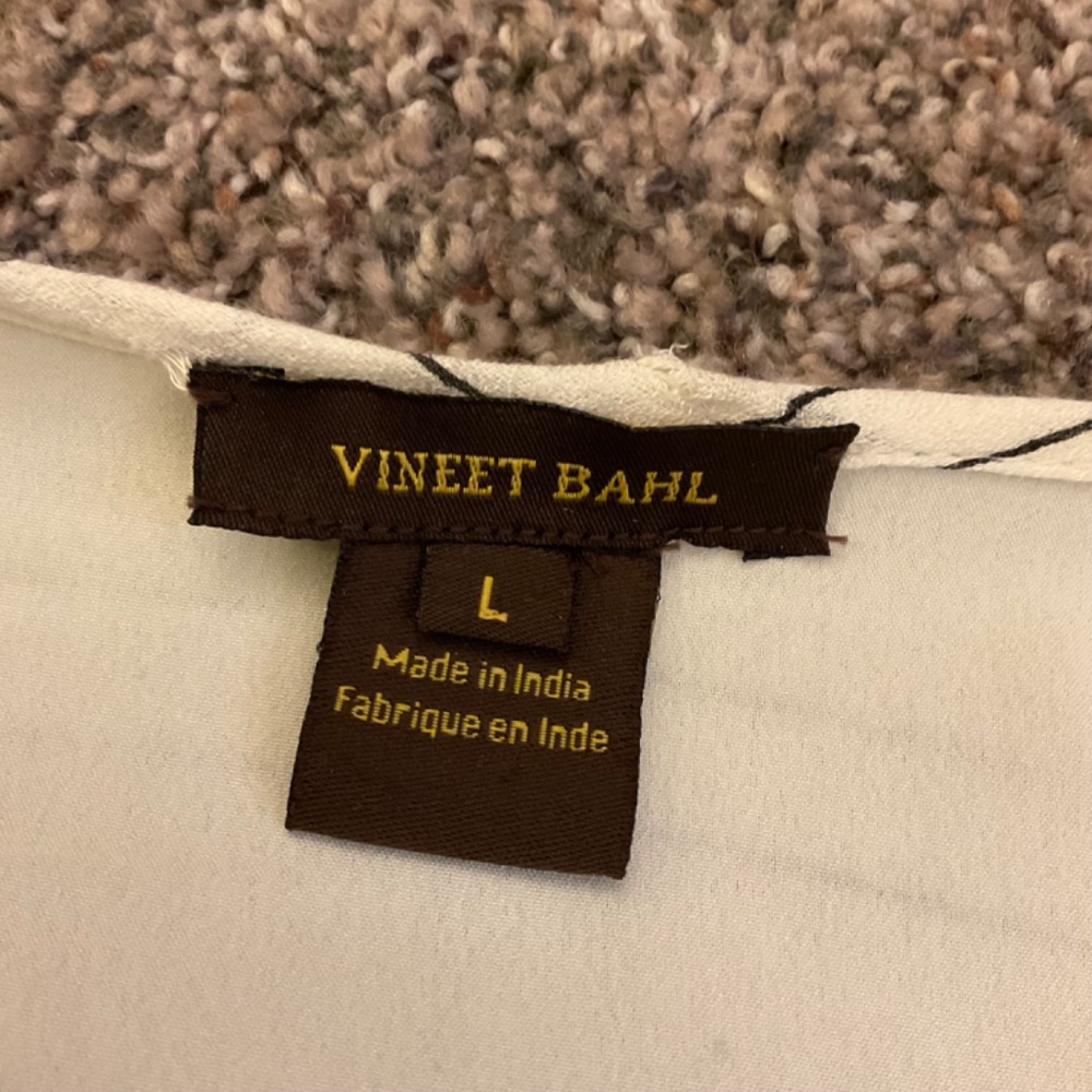 Vineet Bahl Anthropologie Embroidered Aztec Blouse Boho Top Sz L READ - Picture 9 of 12